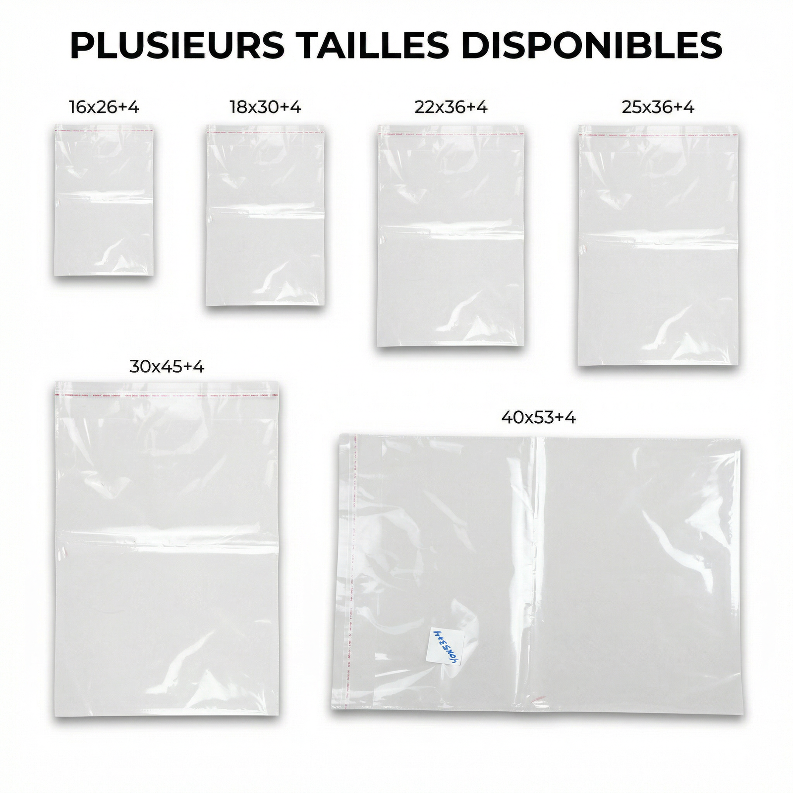 Sachets d’Emballage Industriels Anti-UV en Polypropylène (PP) – Fermeture Adhésive Permanente – Protection UV & Humidité – Plusieurs Dimensions - Image 2